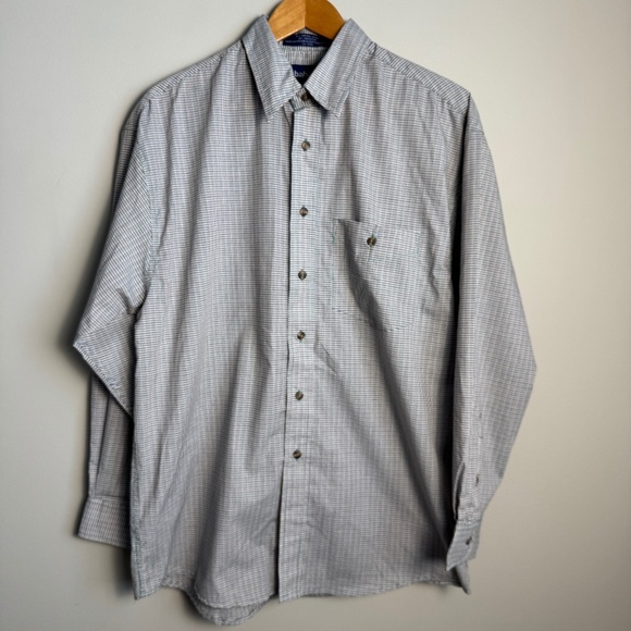 BAHAMA‎ Men's Long Sleeve Micro-Check Long Sleeve Button Up Shirt Multicolor M - Picture 1 of 13